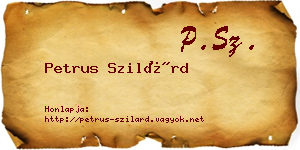 Petrus Szilárd névjegykártya