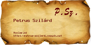 Petrus Szilárd névjegykártya