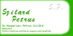 szilard petrus business card