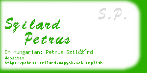 szilard petrus business card